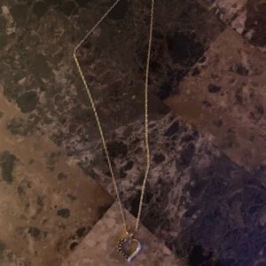 Black Rhinestone Heart Necklace